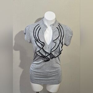 HeartSoul Gray, Black Short Sleeve Cadual. Y2K Women's Size Large